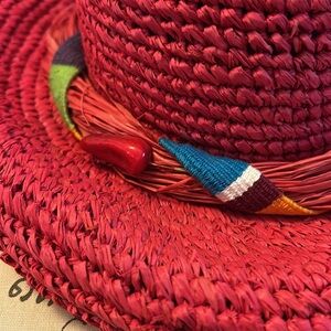 Toucan Collection Hat New York 100% Natural Straw Hat Red Chili Peppers New